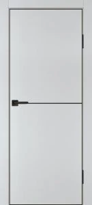 Межкомнатная дверь P-19  черный молдинг PET,  кромка ABS черная c 4-х ст. Сапфир матовый