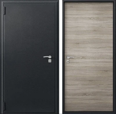 Дверь O-10 Черный сатин - Дуб светлый
