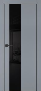 Межкомнатная дверь PX-6 черная кромка с 4-х ст. Серый матовый